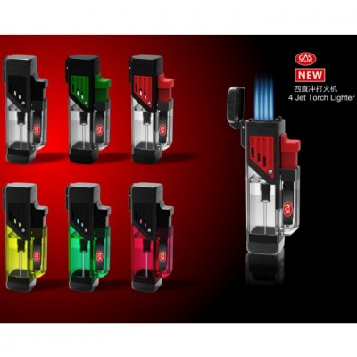 Torch Lighter Quadruple 4 Jet Flame Refillable Butane Cigar Lighter,Torch Cigar Lighter Strong Flame