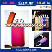 2017 Hot Selling X dual arc lighter rechargeable usb lighter double arc lighter